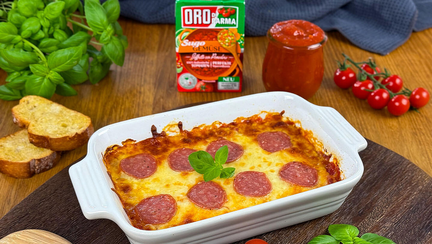 Pizza-Dip mit mit Ciabatta-Chips