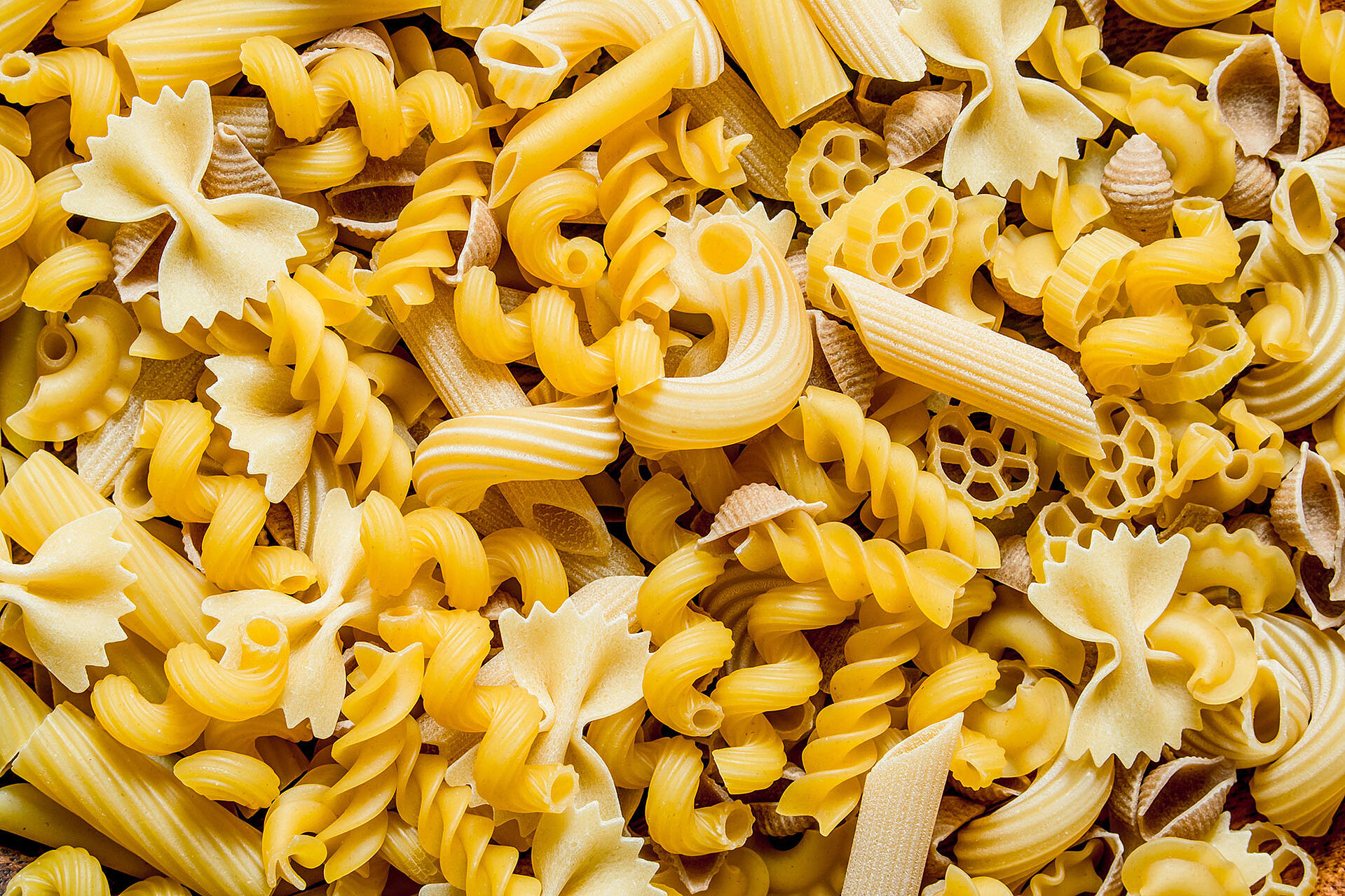 verschiedene trockene Pastasorten