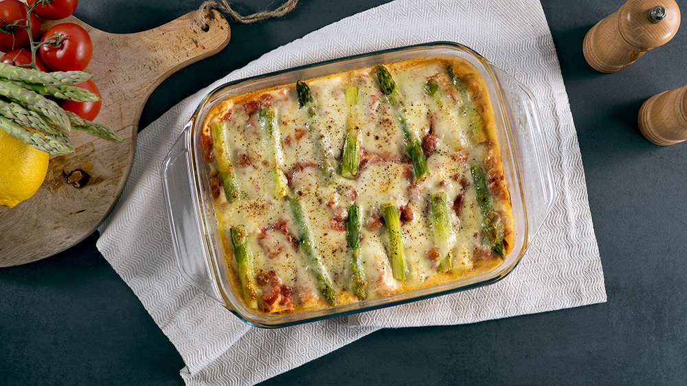 Lasagne mit grünem Spargel